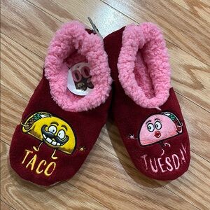 Taco Tuesday Slippers - Red and Pink